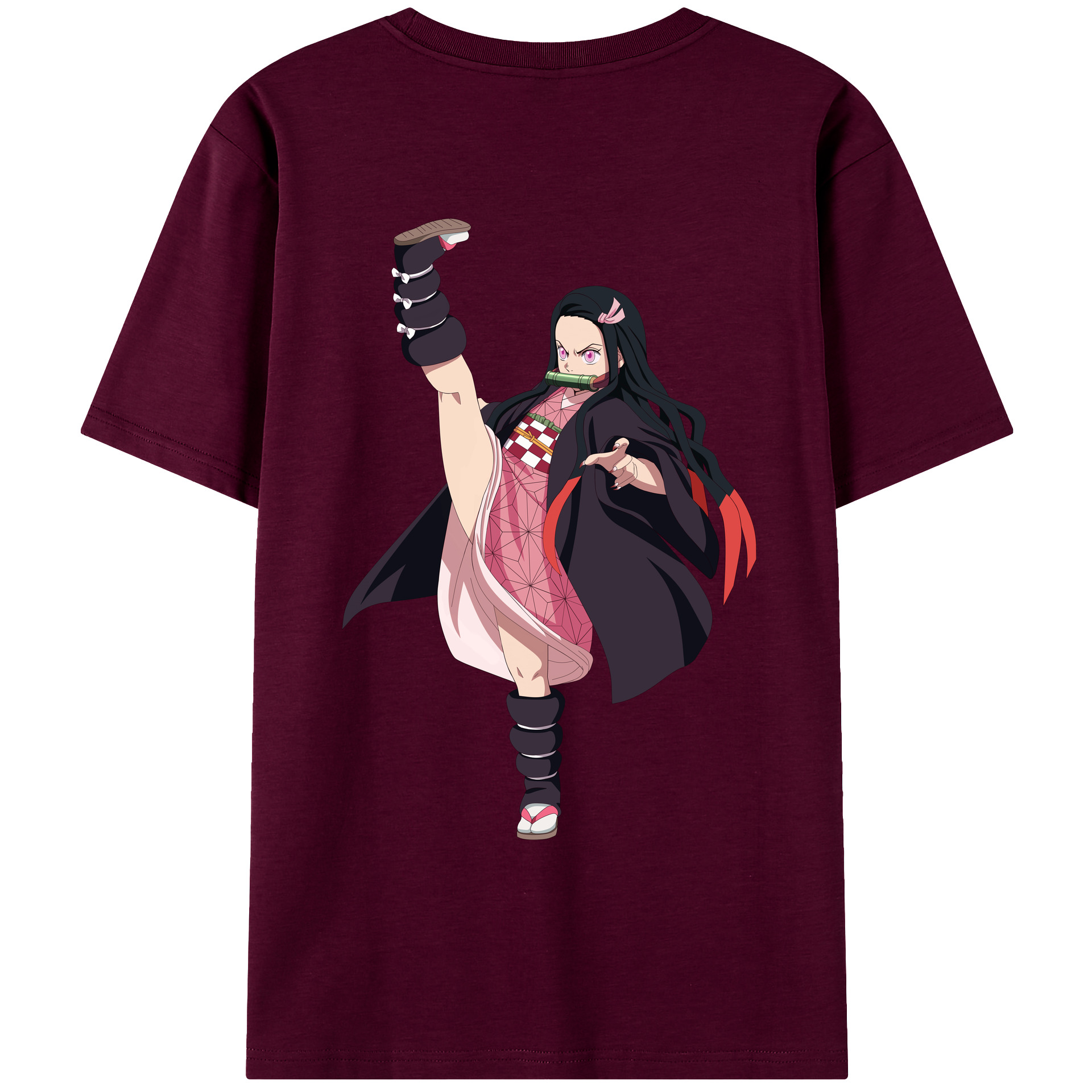 （画像用） 鬼滅の刃（きめつのやいば）竈門 禰󠄀豆子／かまど ねずこ Kamado Nezuko レディース半袖Tシャツ(バックプリント)